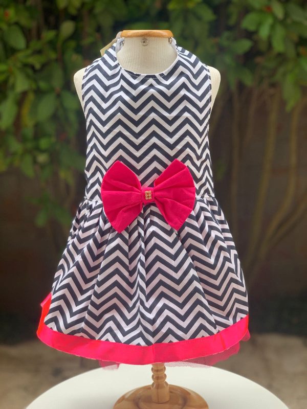 Vestido Chevron com Laço Rosa (Elenice) - Imagem 2