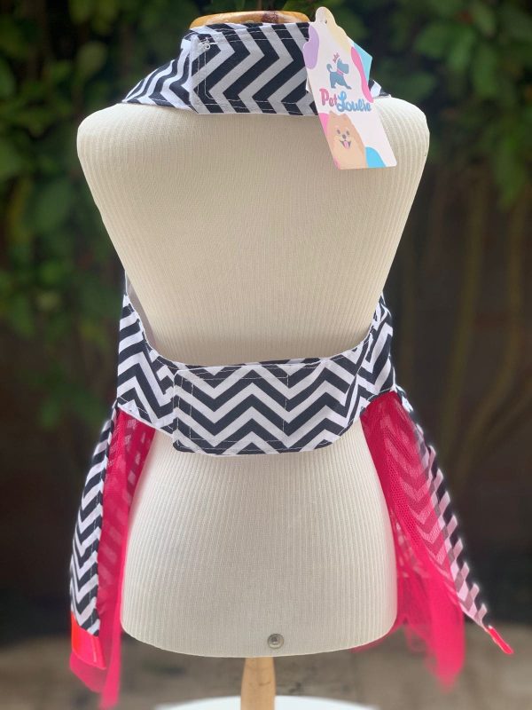 Vestido Chevron com Laço Rosa (Elenice) - Imagem 3