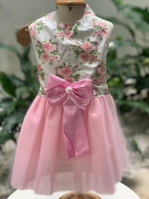 Vestido Floral Retro com Saia de Tule (Elenice)