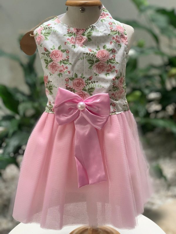 Vestido Floral Retro com Saia de Tule (Elenice)
